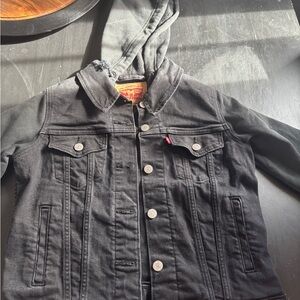 Levi's women’s  Black Denim Jacket with Hood